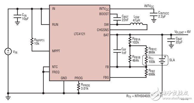 采用LTC4121设计具浮动电压温度补偿功能的密封型铅酸电池充电器