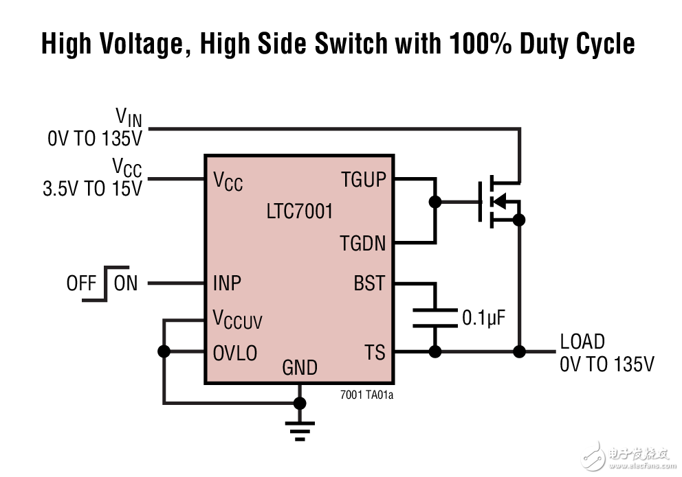 快速、150V、高压侧NMOS静态开关驱动器LTC®7001_设计制作_可编程逻辑