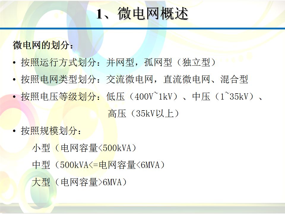 关于微电网的基础知识介绍