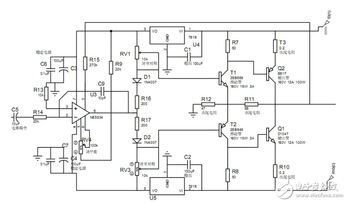 淺談d1047低音炮功放電路圖