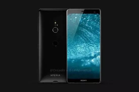 索尼Xperia XZ3渲染图:前置采用超窄边框设计,后置是指纹模块