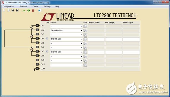 Linear Technology 的 LTC2986 演示软件图片
