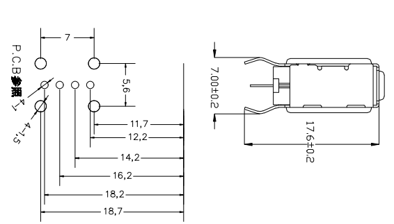 基于USB侧插外壳下的长体卷边弯脚7.0