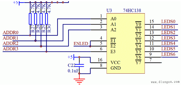 74hc138控制共陽數碼管 74hc138驅動共陽數碼管顯示詳解