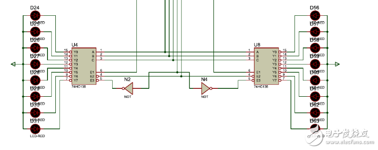 74hc138构成6-64线译码器的方法介绍（电路原理图、程序）