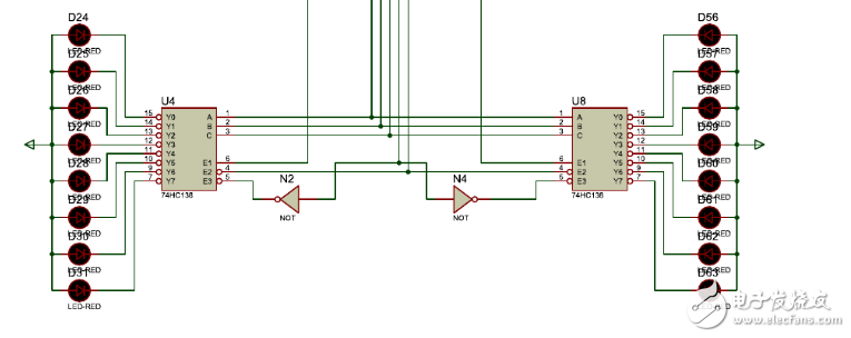 74hc138構(gòu)成6-64線譯碼器的方法介紹（電路原理圖、程序）