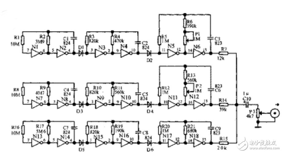 模擬機(jī)關(guān)槍聲電路