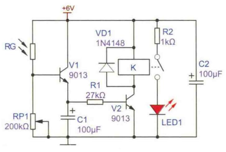 光控led延時電路圖