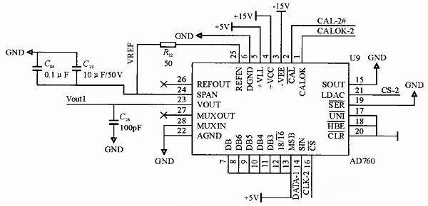 基于ad760的da转换电路和lf411运放电路的设计