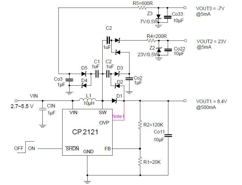 基于CP212X的TFT模組電源解決方案