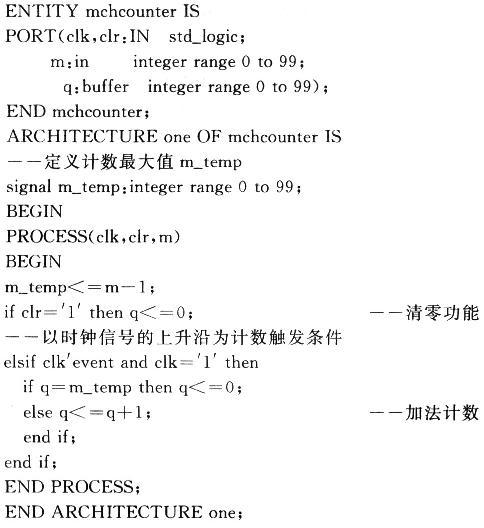 采用VHDL语言实现多功能可变模计数器设计并进行仿真验证