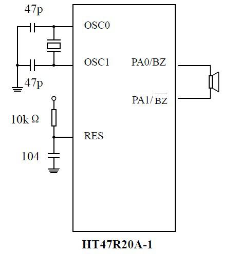 HT47R20A-1蜂鸣器的功能及程序介绍