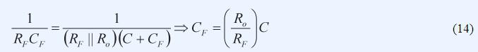 　　等式13中，因CF导致的零与等式10中的零相同，但CF 导致的极点则从  　　移到了  　　