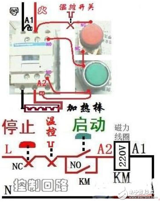 220V接触器实物接线图