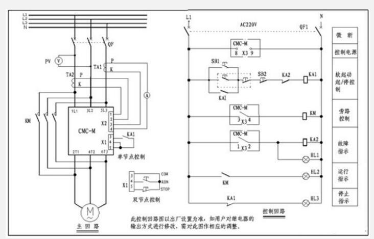 　　电机软启动器的主接线图  　