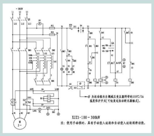 电机自耦降压启动接线图