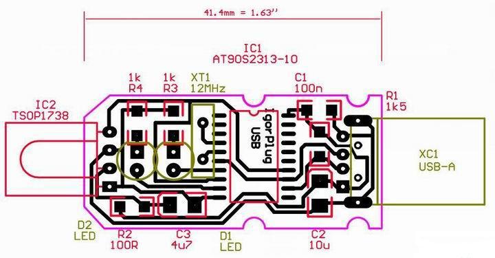 用90s2313做的USB接口的红外遥控器