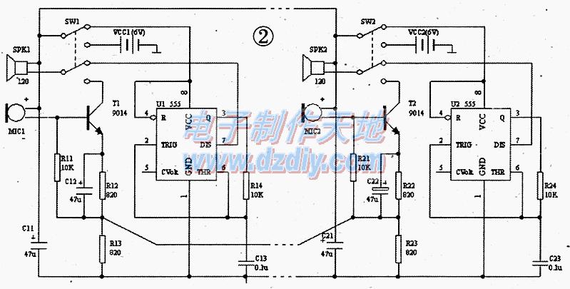 二線/三線/四線對講電話電路圖