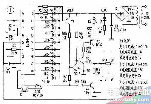 基于LM3914制作的自动充电器的工作原理