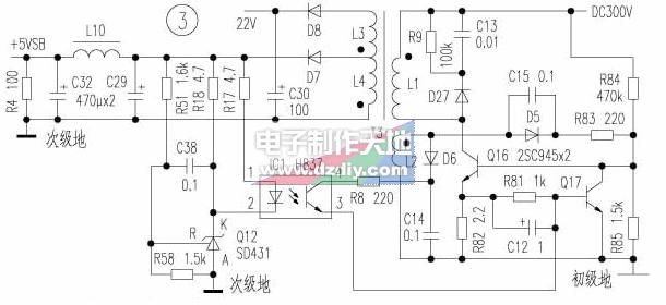 电脑ATX辅助电源电路原理与检修,RCC POWER SUPPLY