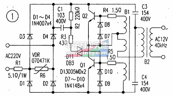 兩款石英燈電子變壓器電路簡析與維修