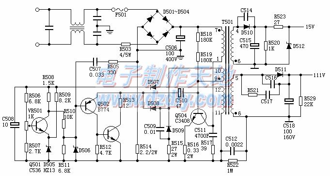 三洋80P彩電開(kāi)關(guān)電源,電視機(jī)反激電源電路