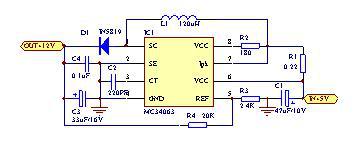 关于使用MC34063制作做的单片机12伏编程电源的方法