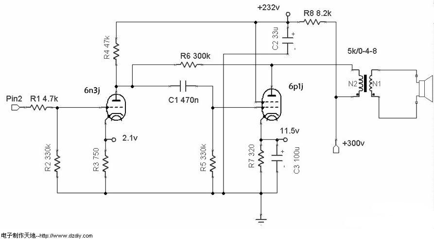 6N3推6P1单端胆机的制作方法