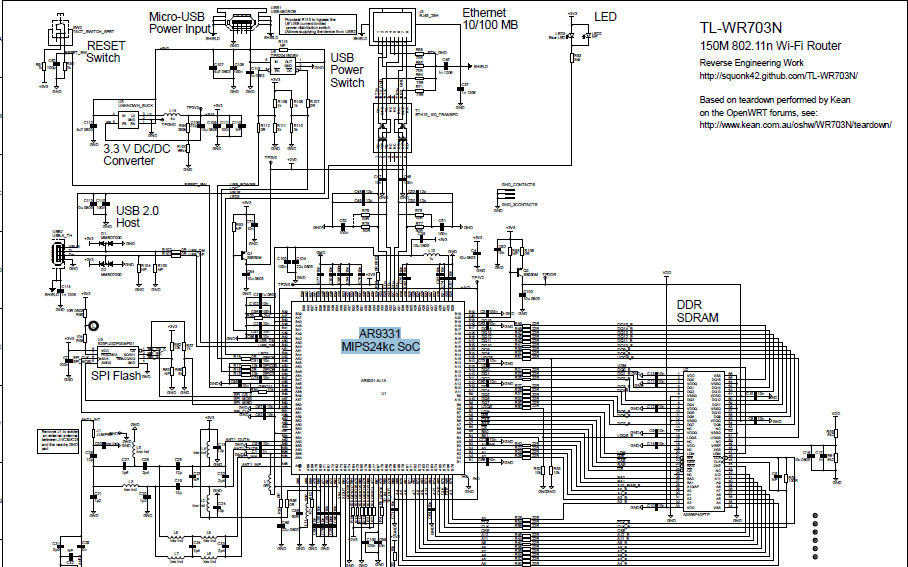 tl-wr703n无线迷你型3g路由器的电路图资料免费下载