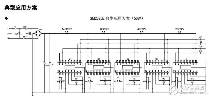 線性恒流芯片SM2325E典型應(yīng)用方案