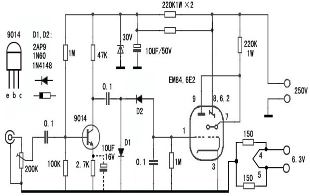 6E2电子管电平驱动板的介绍和原理图资料免费下载