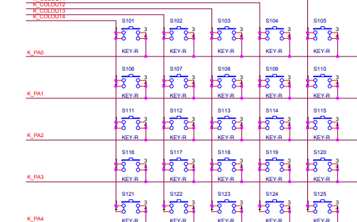 pe6000 key v02键盘模块原理图