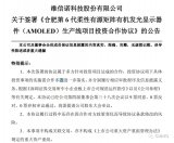 维信诺签署合肥6代AMOLED生产线项目投资合作...