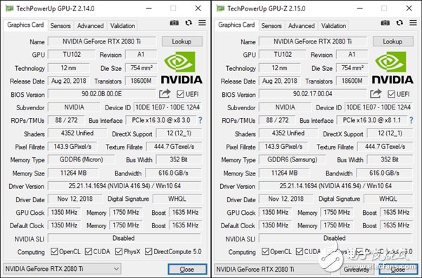 RTX2080TiFE翻车矛头指向美光显存 新卡采用三星显存