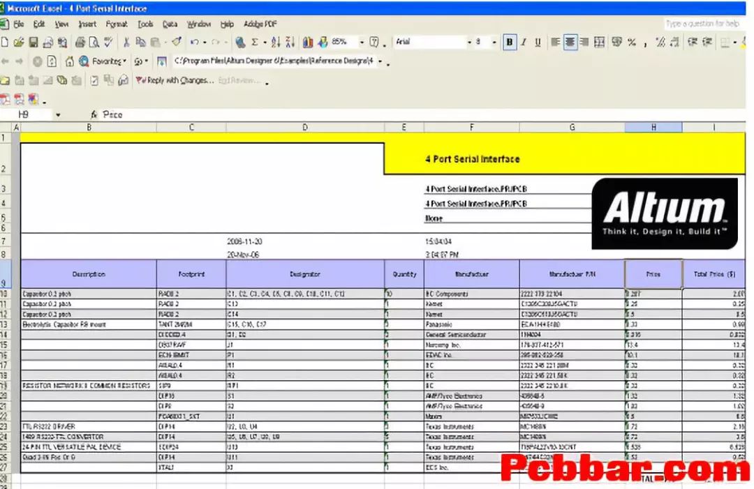 如何在ad中定制公司的元器件材料表bom