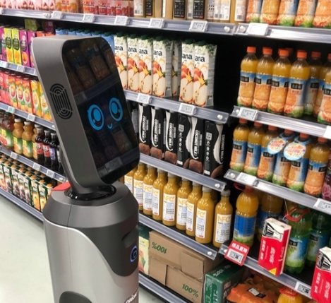 一款由猎豹移动与多点Dmall联合推出的超市机器...