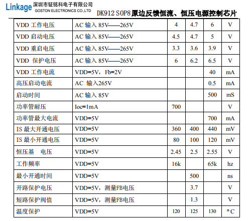 開關電源控制ICDK912原邊反激式電源成熟方案低成本應用方案