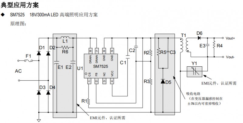 功率開關(guān)芯片SM7525功率兼容應(yīng)用設(shè)計(jì)方案