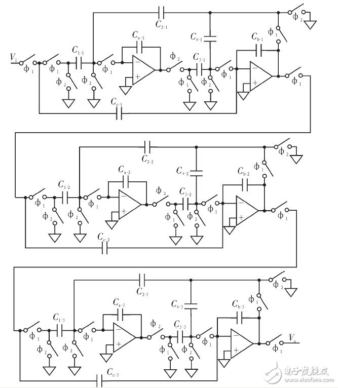 六阶级联式开关电容低通滤波器设计与仿真分析