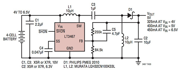 电池电源管理的单端初级电感转换器拓扑结构及优点分析