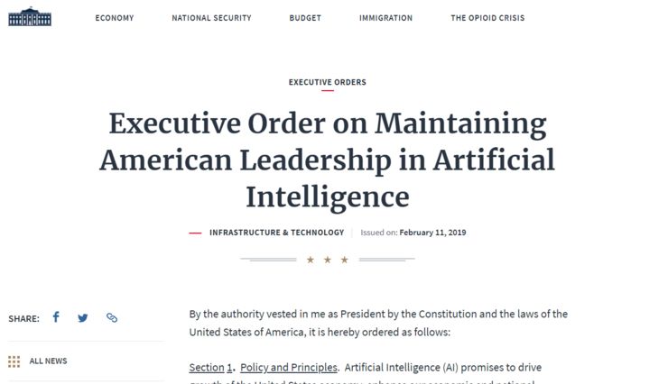 特朗普发布《AI倡议》行政命令,中国已将AI视为战略重点令美国担忧