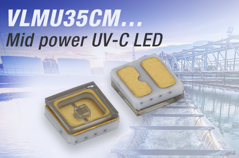Vishay推陶瓷中功率短波紫外线(UVC)发光二极管