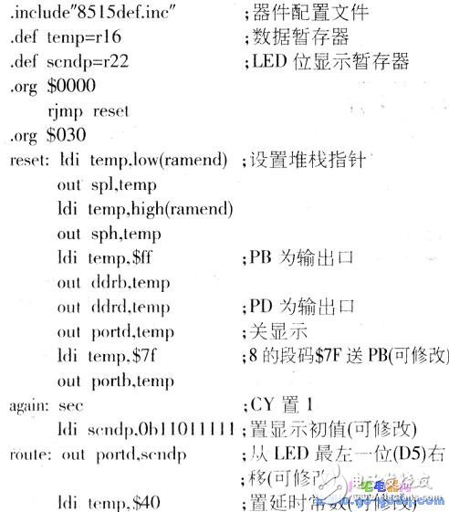 AT90S8515單片機對LED數(shù)碼顯示管的控制設計