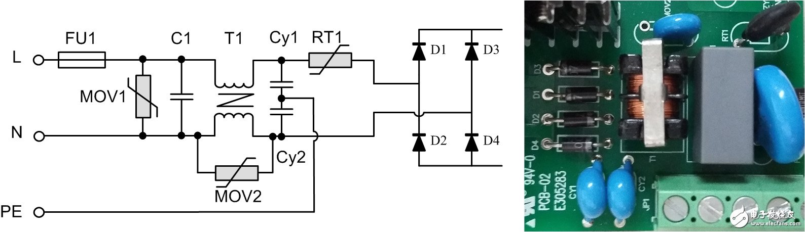 電源模塊中EMC前級(jí)電路對(duì)抗浪涌電路的影響