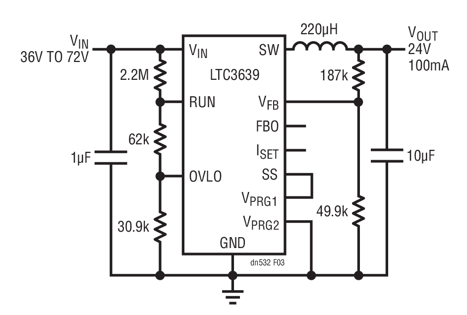 LTC3639同步降压型转换器实现高效的通用型电源的设计