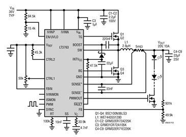 LT3763同步降压电流LED驱动器的应用解决方案