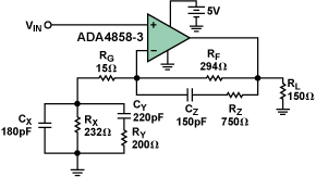 采用ADA4858-31驱动并均衡100米的VGA电缆的解决方案