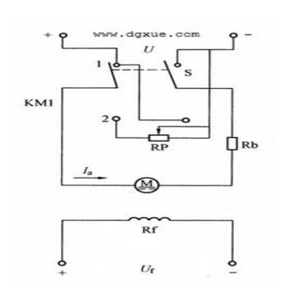 直流电动机反接制动电路图