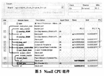 在SoPC系統中實現目標板Flash編程設計的創建