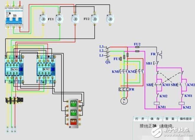控制电机正反转的接线方法